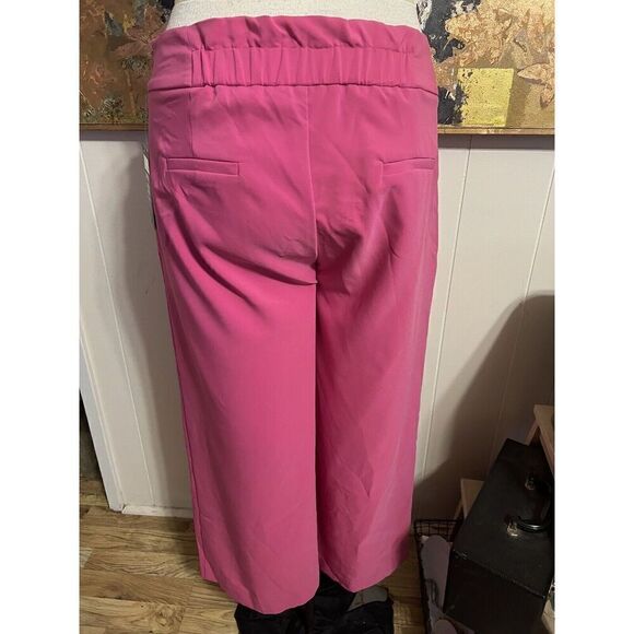 Eric Womens 8 Raspberry Pink Wide Flared Leg Ankle Pants Elastic Back NWT - Picture 6 of 7